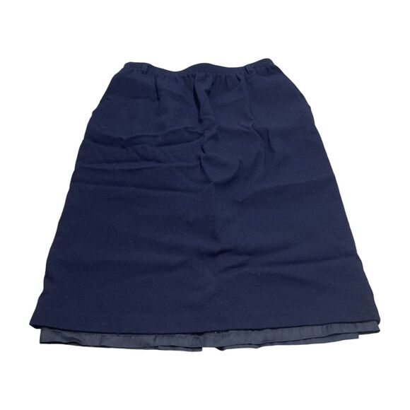 Alfred Dunner Pencil Skirt Women's 16 Navy Lined Straight Elastic Waist Pull On - Picture 1 of 6